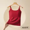 Camiseta sin mangas roja para mujer con copas fijas incorporadas y hermoso diseño en la espalda, Camiseta sin mangas básica de talla grande para el Año del Caballo
