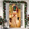 Cubierta de Puerta de Tela Elástica Cubierta de Puerta de Navidad Alegre Transfronteriza Tapiz Fondo de Tela de Regalo de Papá Noel para Fiesta Festiva