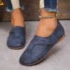 Nuevos Zapatos de Mujer de Estilo Retro de Comercio Exterior, Zapatillas Sencillas Planas de Caña Baja, Color Sólido Transfronterizo, Punta Redonda, Velcro, Suela Suave