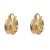 Pendientes de Clip Metálicos Geométricos Simples de Moda de Nicho para Mujeres Elegantes de Lujo Ligero Individuales Únicos con Sentido de Diseño Retro Pendientes de Aro Venta al por Mayor