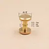 Parafuso plano para cinto de cobre puro de 10 mm, parafuso fêmea de latão, prego de roda, cabeça chata, prego em I, parafuso de cobre