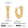 Brincos Jieding de Aço Inoxidável com Strass Temperamento Luxo Leve Aço Titânio de Ponta Brinco Estrela de Cinco Pontas Moda Fivela de Brinco Feminino Transfronteiriço