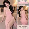 Lencería con Tema Floral, Sexy y Atractiva, Estilo Maduro, Vestido sin Tirantes, Transparente, Abertura Alta, Vestido Largo Ajustado al Cuerpo A620