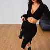 Conjunto de Moda Europeu e Americano Transfronteiriço para Mulheres, Sexy e Versátil, Novo Conjunto de Duas Peças com Top Bordô para Outono e Inverno