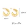 Pendientes Retro Irregulares Huecos en Forma de C Estilo Francés Europeo y Americano para Mujer, Oro de 18K, Lujo Ligero, Versátiles, Pendientes de Gama Alta