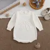 Nuevo Mono de Punto para Niña Estilo Primavera/Otoño 100% Algodón Puro Lazo Dulce Color Sólido Manga Larga mp Ropa Infantil En Stock
