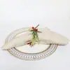 Decoración Navideña Anillo para Servilleta Anillo Mini para Velas Anillo para Velas Centro de Mesa Guirnalda para Botella de Vino Transfronterizo