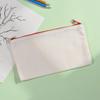 Amazon cross-border atacado em estoque em branco zíper lona lápis caso personalizado criativo cosméticos saco de armazenamento bolsa de embreagem