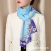Elegante y con Estilo Bufanda de Seda Chifón Estampada, Pañuelo Versátil para Mamás, Adecuado para Uso Diario, Bufanda Decorativa para Cuello para Mujeres