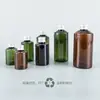 Em estoque 50-200ml frasco de ombro verde escuro com tampa de alumínio frasco secundário loção de orvalho puro embalagem secundária frasco de plástico fábrica atacado