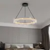 Lámpara de techo de resina de onda de lujo ligero italiano de espectro completo para dormitorio, lámpara circular minimalista moderna para dormitorio, luz para estudio y comedor
