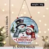 Decoración Navideña Transfronteriza Letreros Colgantes de Madera Serie Creativa de Muñecos de Nieve Navideños Letreros Colgantes Letreros Redondos Letreros de Puerta de Madera