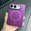 Adequado para iPhone 18 DUO, capa de celular magnética de vidro Corning dobrável, capa de celular de cor sólida fosca para Apple 18 DUO