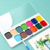 Pigmentos de Acuarela Sólida de 12 Colores aptos para Lavar Pigmentos Semi-secos Pintura Infantil Graffiti Acuarelas de Bellas Artes