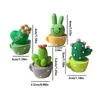 Decoración de cactus de simulación para periféricos de computadora de oficina, adornos pequeños, adornos de micro paisajismo, adornos de plantas suculentas con musgo