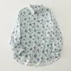 Nueva Camisa Estampada de Manga Larga para Mujer de Primavera y Otoño, Blusa Artística Vintage de Corte Holgado con Cuello de Solapa