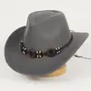 Sombrero bohemio étnico tejido a mano con sombrero de vaquero occidental, nuevo sombrero vintage transfronterizo