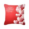 Funda de almohada estampada de poliéster para el Día de San Valentín europeo y americano, cojín decorativo para sala de estar, sofá, dormitorio, mesita de noche