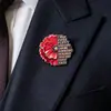 Broche criativo de flor para o Dia Vermelho de Sexta-feira, novo produto transfronteiriço, emblema de metal do Dia Vermelho de Sexta-feira americano