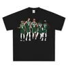 Camiseta Americana Vintage Celta Transfronteriza con Estampado de los Boston Celtics Sudadera Pesada de Cuello Redondo