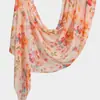 Lenço Longo de Chiffon com Estampa Digital Estilo Novo Malaio para Mulheres, Estilo Fashion e Versátil, Xale Fino para Mulheres