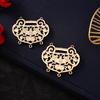 Joyería Yingyi DIY seguro candado Ruyi candado Luoluo colgante de respaldo de nube estilo antiguo accesorios hanfu color de retención por electroforesis