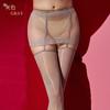 Falda Transparente de Encaje Bodycon con Medias de Tirantes Integradas, Medias Sexy Brillantes para Mujer, Deseo Atractivo y Atractivamente Puro