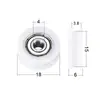 Rodamiento de Nylon con Revestimiento de Plástico 608Zz con Ranura en U para Puertas y Ventanas Deslizantes, Polea con Ranura en H en Forma de U, Rueda Pequeña Eub Grande
