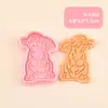 Serie de Conejos Cortador de Galletas 3D Realista DIY Diseño de Presión Tridimensional Molde para Galletas Fondant Material de Grado Alimenticio