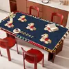 Mantel de Mesa de Comedor Estilo Dibujos Animados Americanos, Base Resistente al Calor, Resistente a Altas Temperaturas, Nuevo Modelo 2026, Tela Rectangular de Cuero para Mesa de Café del Hogar