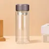 Vasos de Vidrio con Tapa Doble de Imitación de Titanio Impresos al por Mayor con Impresión de Logo, Vasos de Agua de Regalo Promocional, Vasos de Té, Vasos Publicitarios Grabados