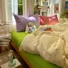 2026 Nuevo Conjunto Sencillo de Cuatro Piezas con Lunares, Rayas, Estampado Floral, Mezcla Multicolor y Color Sólido, Conjunto de Tres Piezas Estilo Ins para Dormitorio Estudiantil