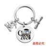 Chaveiro Transfronteiriço Aço Inoxidável Redondo Novo Modelo 2026 Temporada de Formatura Presente Presente Gravação Chaveiro de Metal Atacado