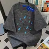 Camiseta de Manga Corta con Tie-Dye Chic de Moda Estilo Americano de Algodón Puro de Peso Pesado para Hombres y Mujeres, Verano Holgada Adelgazante Cuello Redondo Top de Pareja