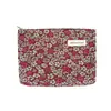 Bolsa de Maquillaje Floral Fresca y Sencilla para Niñas, Bolsa de Almacenamiento Portátil de Gran Capacidad, Bolsa de Lona, Neceser