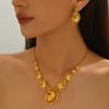 Set de Collares Europeos y Americanos de Venta Caliente Transfronterizo para Mujer Nicho Metal Electrochapado 18K Diseño Pendientes de Lujo Accesible Set de Dos Piezas