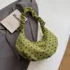 Bolsa Cruzada de Verano 2026 Estilo Coreano de Lunares Plisada de Encaje con Cordón Gran Capacidad para Viajes Bolsita de Empanada Bolsa para Mujer