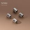 S925 Silver Hollow Retro 5mm Barrel Bead Handstring Beads DIY Loose Beads Handmade Rope Material Acessórios T0722