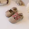 Sandalias de Deslizamiento Cuadradas Personalizadas, Modernas Sandalias Planas Nuevas de Estilo Primavera para Niños con Puntera Redonda Semi-Cubiertas con Lazo Zapatos de Princesa