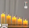 Vela Eletrônica LED Recarregável com Controle Remoto Casamento Balanço Acrílico Luz de Ambiente Festa de Feriado Concerto Decoração