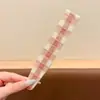 Faixa de Cabelo Xadrez com Velcro Estilo Coreano Personalizada de Fábrica para Mulheres, Prendedor de Cabelo Controla Fios Soltos, Doce Faixa de Cabelo, Acessórios de Cabelo