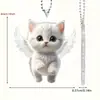 Novo Pingente de Gato Azul Plano de Acrílico Transfronteiriço Decoração de Carro Desenho Animado Item Padrão para Decoração de Interior de Carro