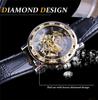 Ganador ganador 614 reloj moda para hombre casual popular diamantes de imitación hueco manual reloj mecánico al por mayor