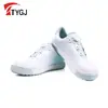 Zapatos de Golf Transfronterizos con Hebilla Giratoria, Impermeables, Casuales, Transpirables, Antideslizantes, Suela Plana Blancos, Zapatos Deportivos de Caña Baja para Mujer