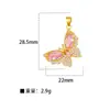 Moda Transfronteiriça Liga de Cobre Micro Diamante Zircônia Colorida Borboleta Pingente Acessórios DIY Acessórios de Colar Atacado