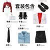 Disfraz cosplay de Teto con temática médica, bata blanca bidimensional con detalles de rombos rojos, atuendo completo de actuación para eventos de cosplay y sesiones de fotos
