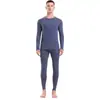 Calça de roupa íntima térmica masculina, camada base forrada de fleece e espessada para outono e inverno, camisa e calça masculinas à prova de frio para o outono