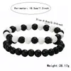 Conjunto Transfronteiriço Europeu e Americano Pulseira de Pedras Vulcânicas Contas para Festival de Natal Halloween Empilhável Cordão de Mão Casal Versátil