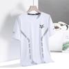 Camiseta de seda de hielo de verano para hombre, cuello redondo, ropa de secado rápido, manga corta, fina, transpirable, manga media, talla grande, deportiva, holgada, de moda.