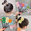 Palillo para Moño de Flor para Niños, Accesorio para Moño Perezoso para Niñas, Lindo Moño de Flor para el Cabello, Accesorio de Flor para el Cabello